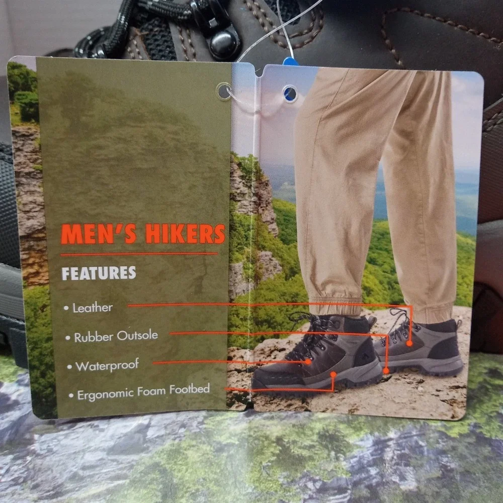 Ozark Trail OT Meadows 2.0 Men's Hiking Boots Size 12 Brown Waterproof‎ Leather